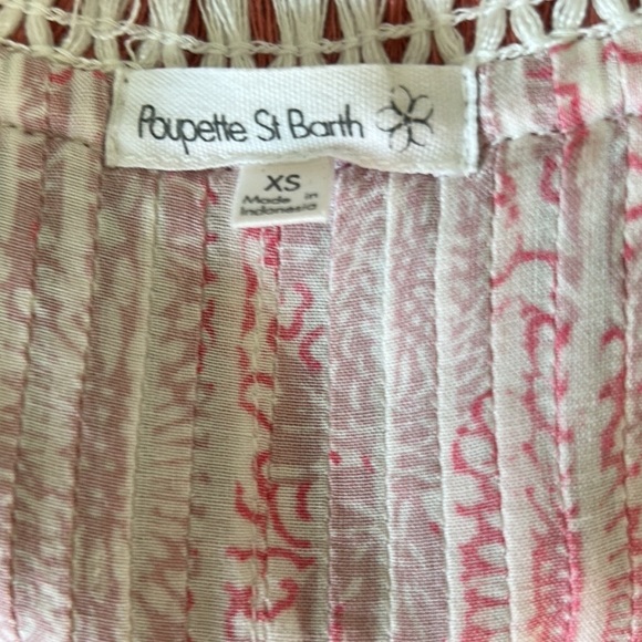 Poupette St Barth Sasha Pink Floral Fringe Crochet Pintuck Babydoll Dress  XS - Picture 13 of 16